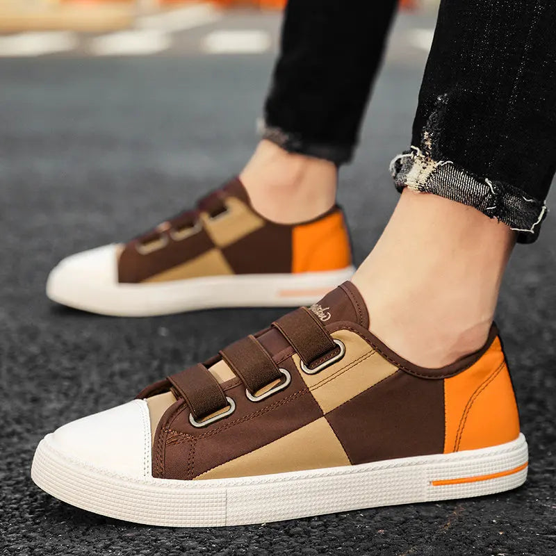 Canvas Men's Shoes Flat Bottom Men's Casual Flat Shoes Trendy Student Shoes