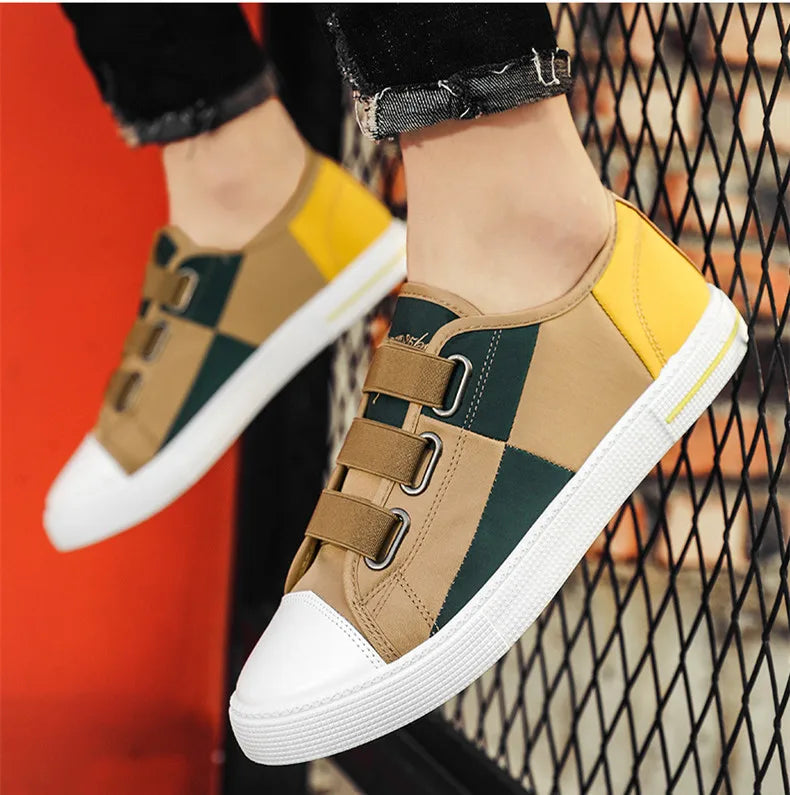 Canvas Men's Shoes Flat Bottom Men's Casual Flat Shoes Trendy Student Shoes