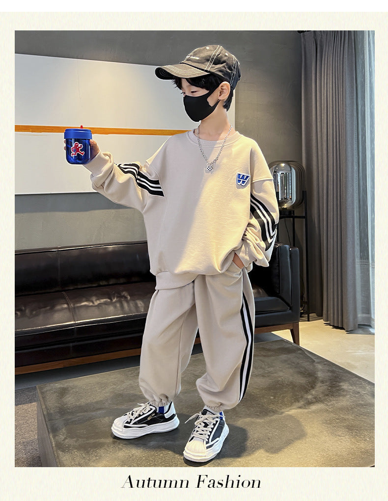 Boys Sportswear Sets 2025 New Fashion Kids Suits Spring Autumn Children Casual Pullovers Outfits Teenager Sports Top+Pants 2Pcs