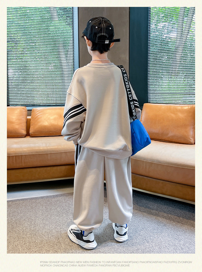 Boys Sportswear Sets 2025 New Fashion Kids Suits Spring Autumn Children Casual Pullovers Outfits Teenager Sports Top+Pants 2Pcs