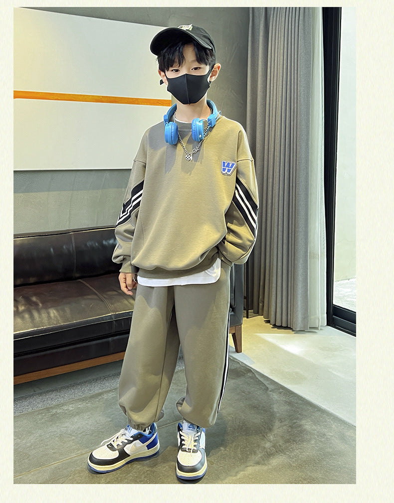 Boys Sportswear Sets 2025 New Fashion Kids Suits Spring Autumn Children Casual Pullovers Outfits Teenager Sports Top+Pants 2Pcs