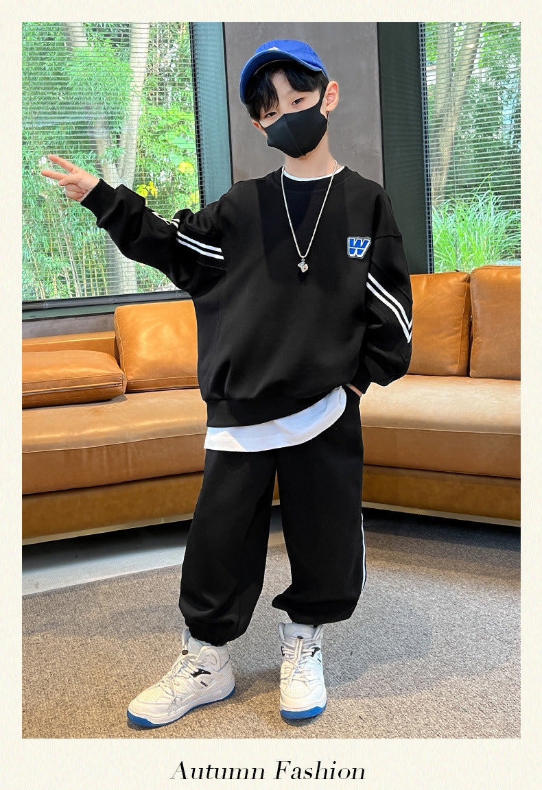 Boys Sportswear Sets 2025 New Fashion Kids Suits Spring Autumn Children Casual Pullovers Outfits Teenager Sports Top+Pants 2Pcs
