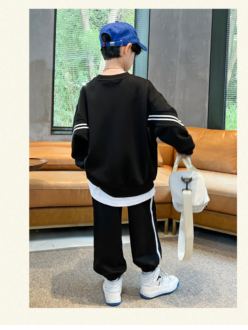 Boys Sportswear Sets 2025 New Fashion Kids Suits Spring Autumn Children Casual Pullovers Outfits Teenager Sports Top+Pants 2Pcs