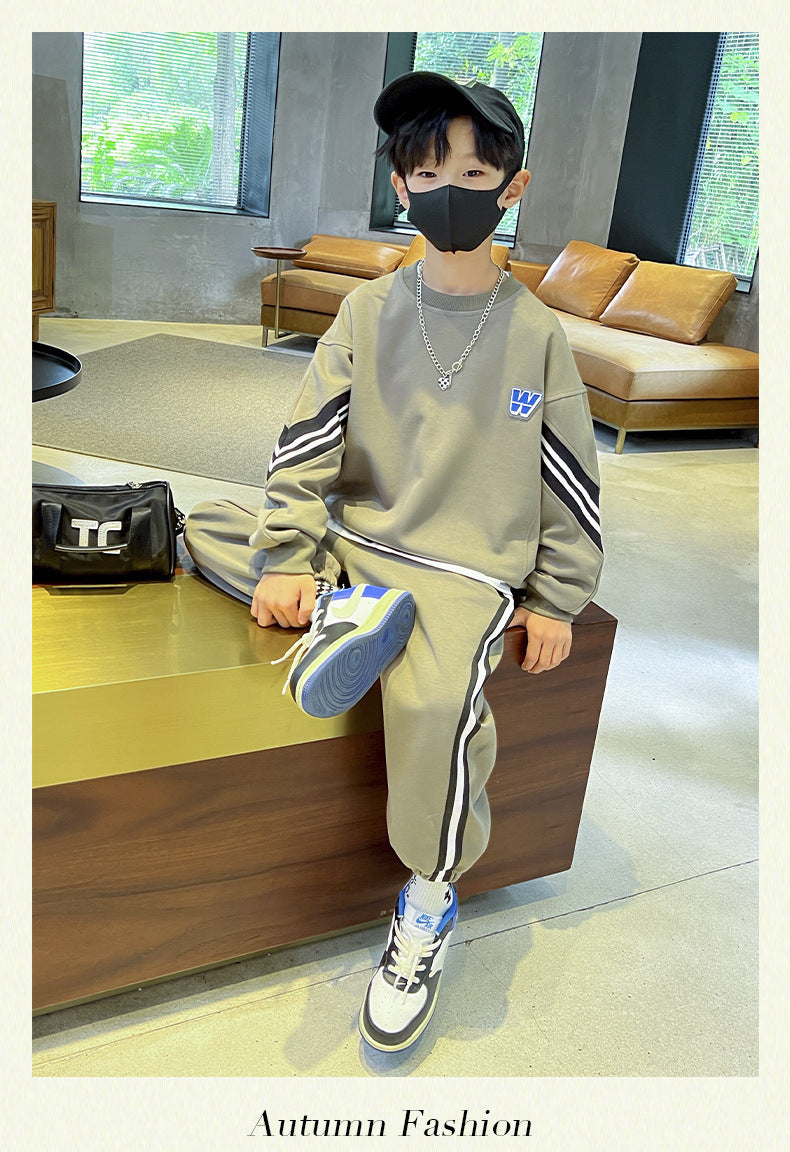 Boys Sportswear Sets 2025 New Fashion Kids Suits Spring Autumn Children Casual Pullovers Outfits Teenager Sports Top+Pants 2Pcs