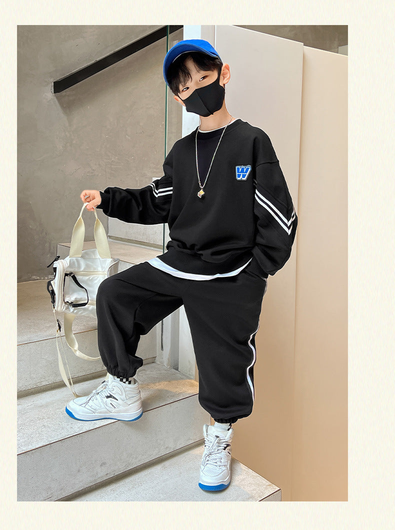 Boys Sportswear Sets 2025 New Fashion Kids Suits Spring Autumn Children Casual Pullovers Outfits Teenager Sports Top+Pants 2Pcs