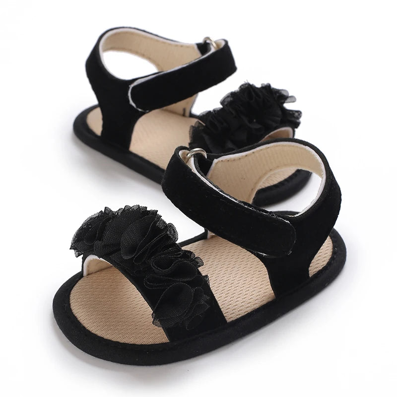 Cute Little Flowers Baby Girls Sandals Summer Shoes Outdoor First Walker Toddler Girls Shoes for Summer