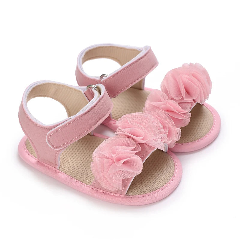 Cute Little Flowers Baby Girls Sandals Summer Shoes Outdoor First Walker Toddler Girls Shoes for Summer
