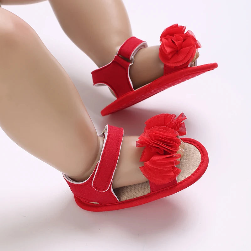 Cute Little Flowers Baby Girls Sandals Summer Shoes Outdoor First Walker Toddler Girls Shoes for Summer