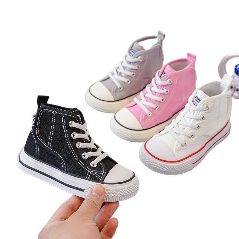 Elastic Shoes Childrens Shoes Kids Elementary School Cloth Shoes Fashion Shock Absorption Boys Girls Velcro Kids Canvas Shoes