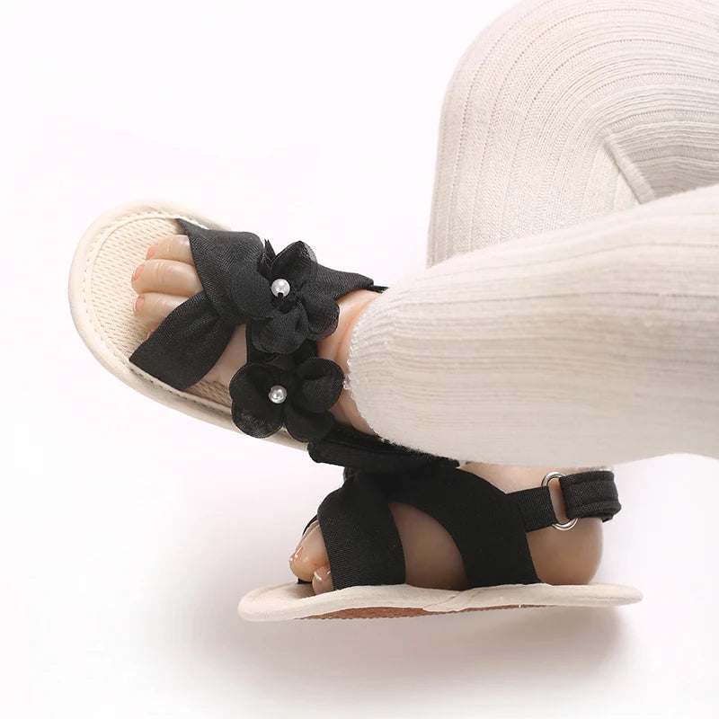 Cute Little Flowers Baby Girls Sandals Summer Shoes Outdoor First Walker Toddler Girls Shoes for Summer