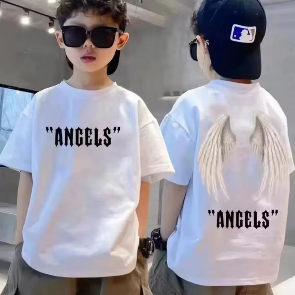 100% Cotton Kids T-shirt Summer Streetwear Cool Graffiti Print Boys Girls Short Sleeve Children Tops High Quality