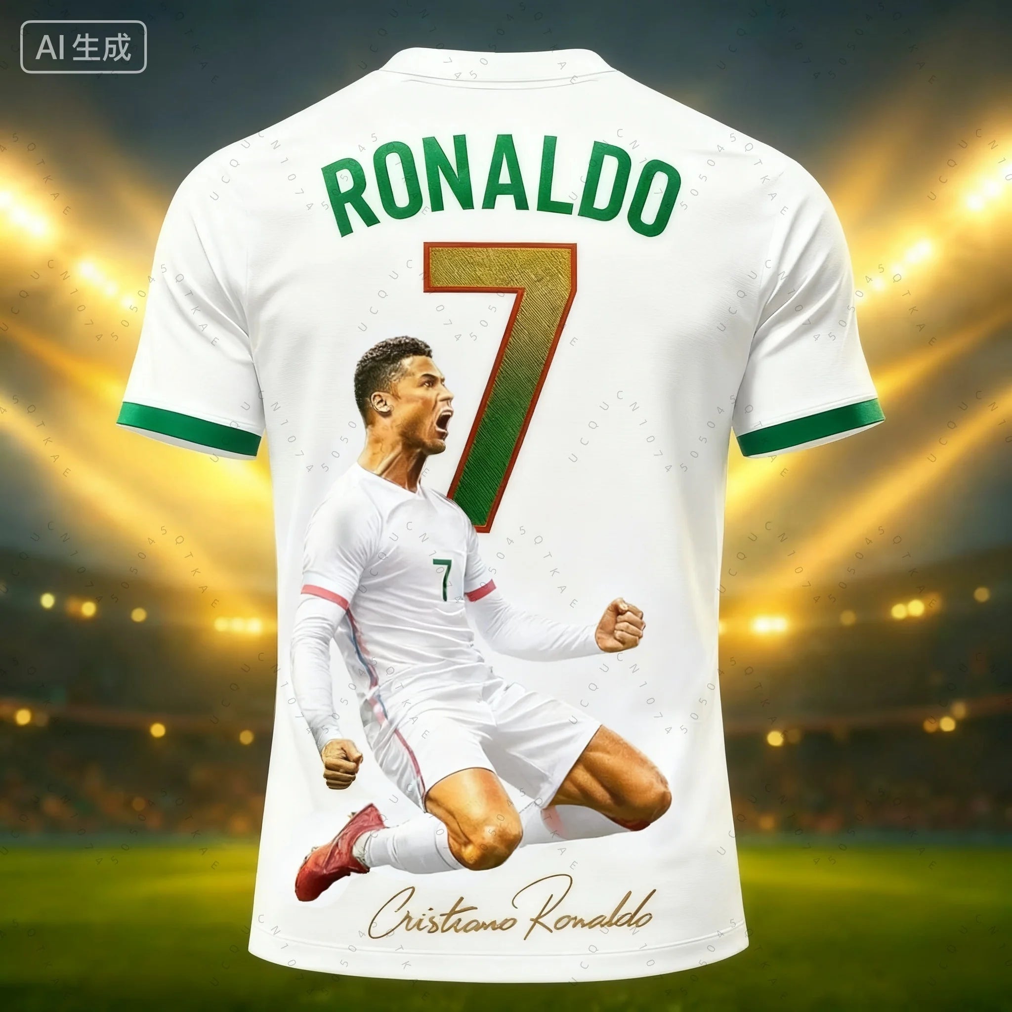 2026 Football Jersey 3D Printed NO.7 Ronaldo Boys Girls Training Women's Sports Breathable Short Sleeve Kids Men's T-shirt Tops