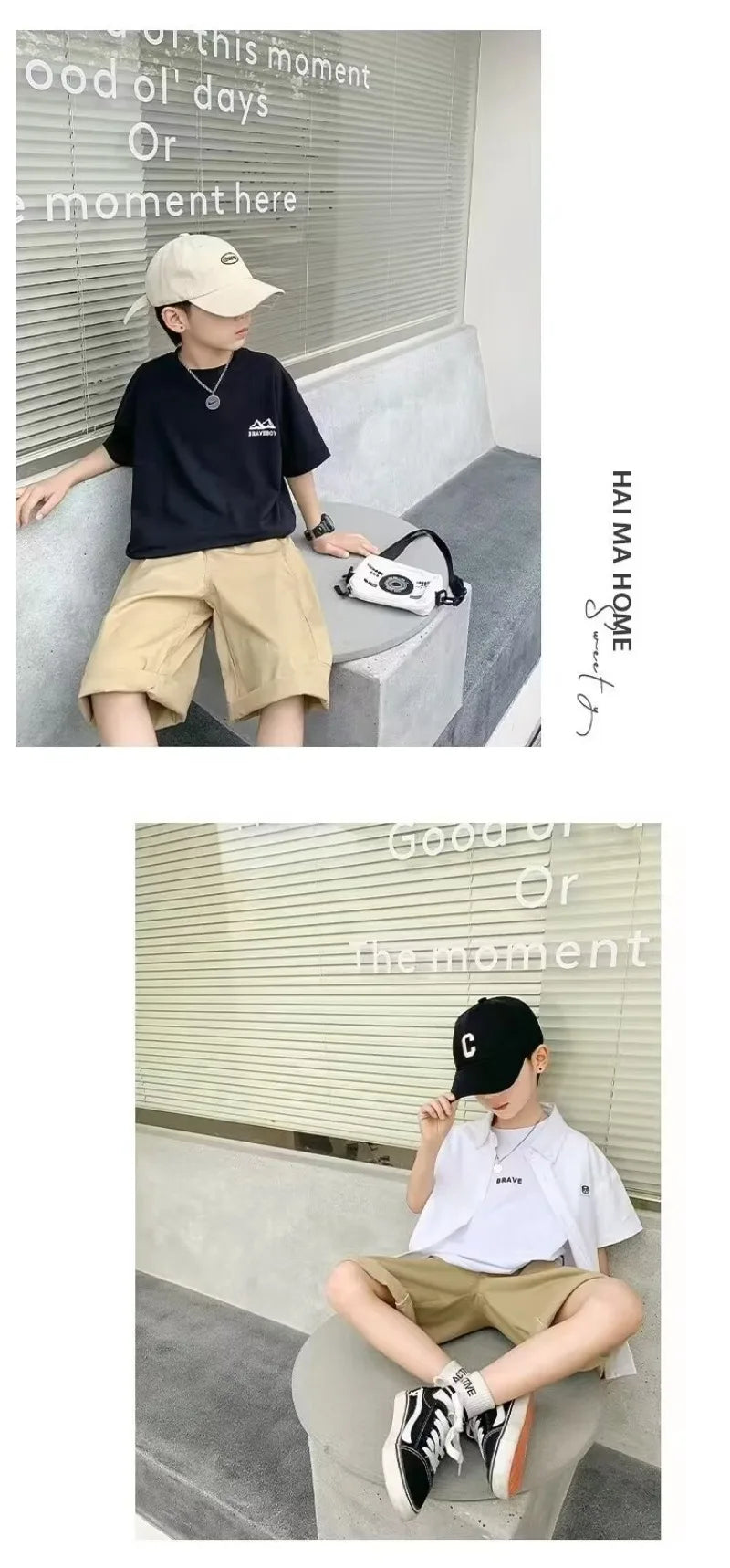 UNITIM Summer 3-14Y Kids Boy Shorts Sticker Pockets Children Boys Half-length Pant Loose Casual Elastic Waist Junior Boys Shorts