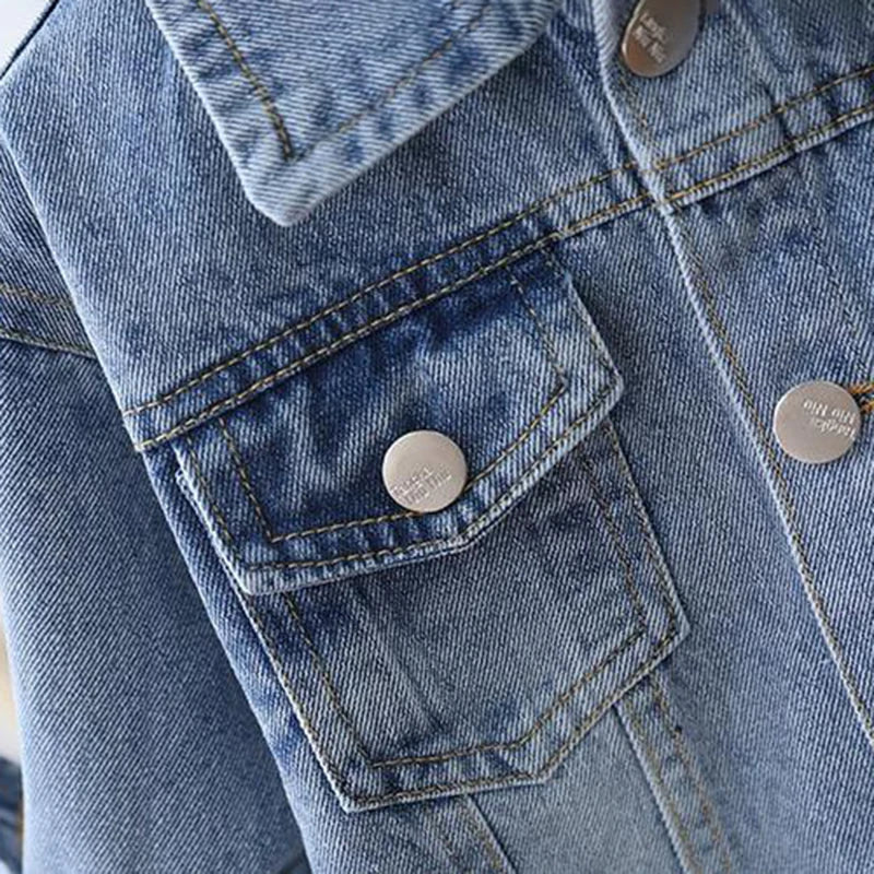 Baby Girls Denim Jacket 2026 Spring Autumn Toddler Daisy Duck Cartoon Lapel Single-Breasted Coat Kids Costume Casual Outerwear