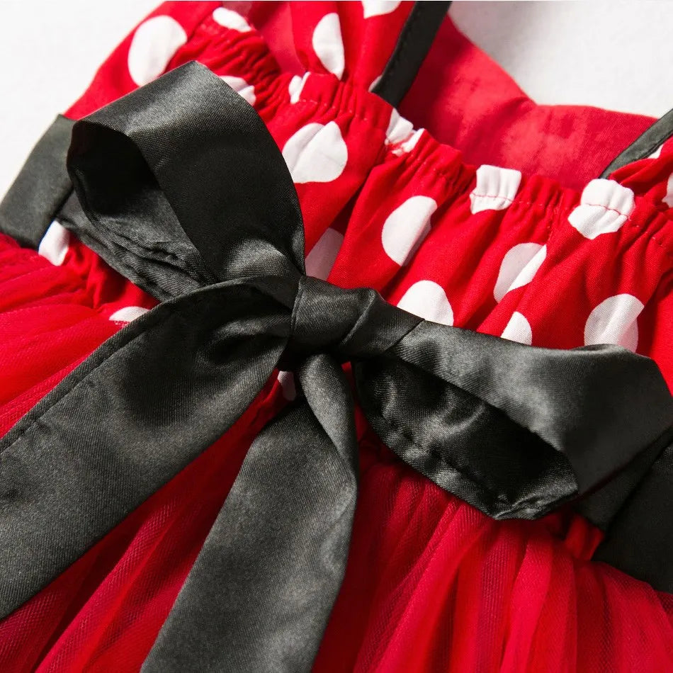 Baby Girls Ballet Tutu Dress Summer Kids Minnie Mickey Dress Dots Mouse Costume Children Christmas Birthday Party Clothes