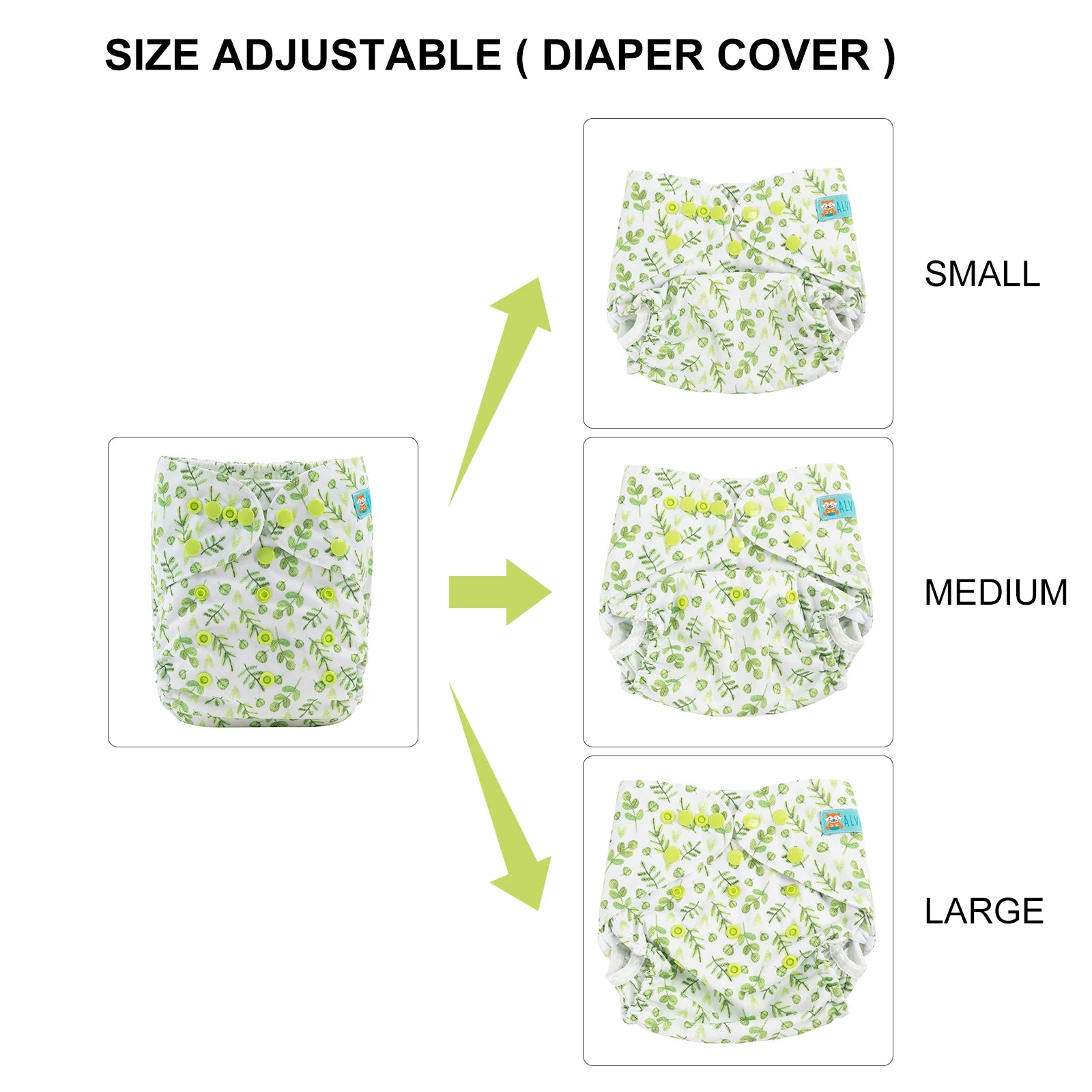 2pcs Eco-friendly Baby Cloth Diaper Cover Waterproof Cover Nappies Reusable Washable Adjustable Nappy Cover for Baby 3-15kg