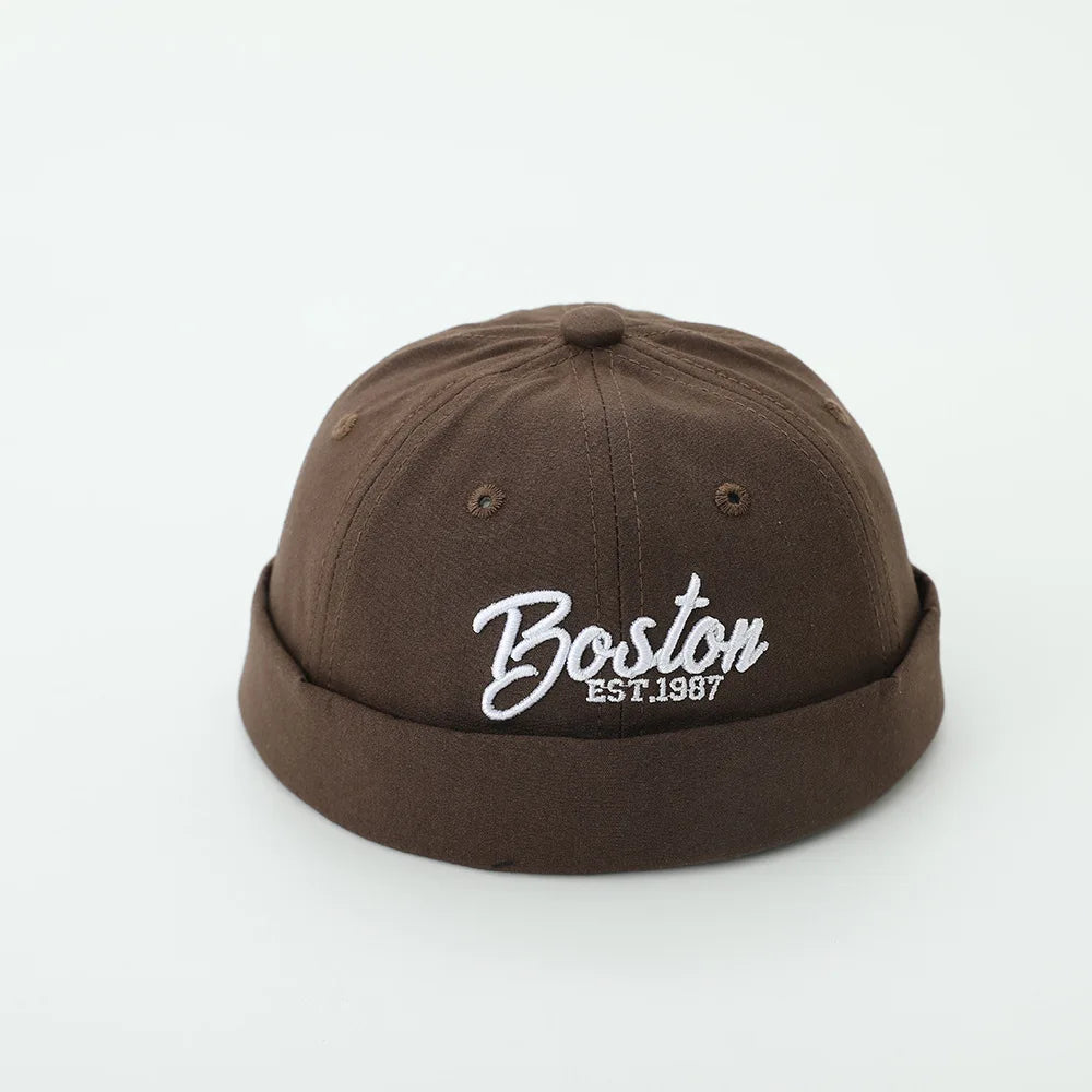 Solid Color Baby Dome Melon Cap Letter Embroidery Kids Cotton Brimless Hat Casual Boys Girls Hip Hop Docker Caps