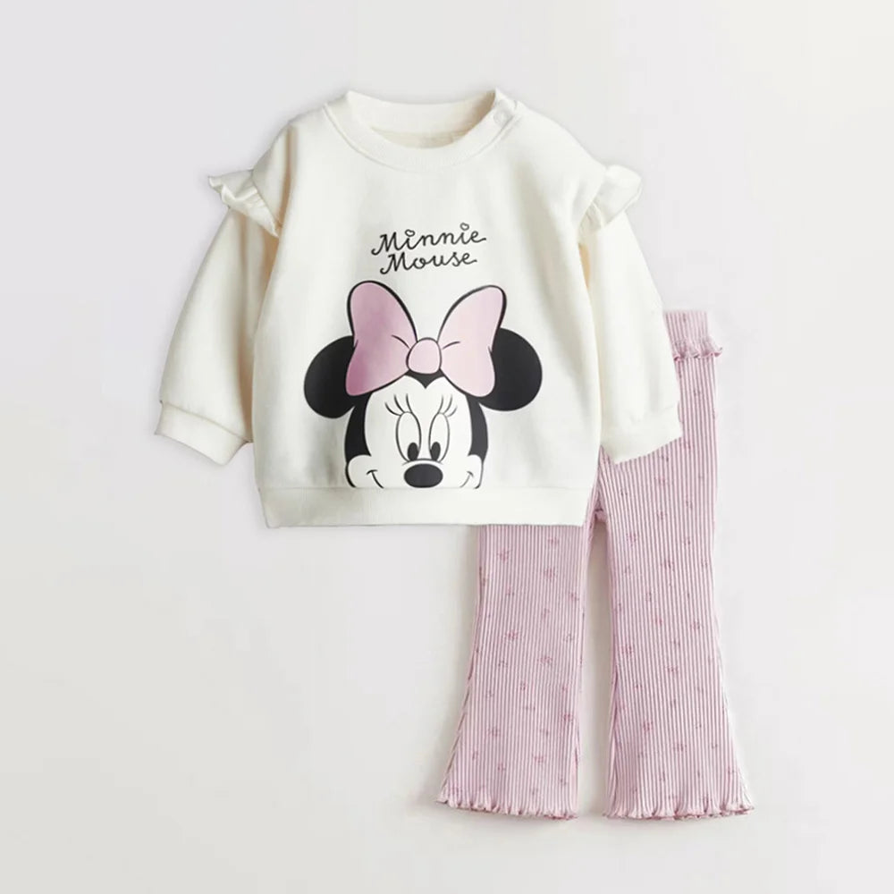 Cute Kids Girl Clothes Outfits Cartoon Printed Long Sleeve Sweatshirt + Leggings Cotton Toddler Girl Clothing for Spring Autumn