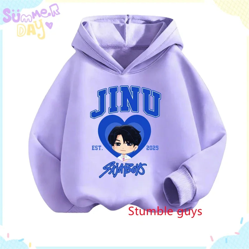 Kpop Demon Hunters Girls Hoodie Autumn Rumi Anime Soft Warm Daily Wear Sweet Print Boys Hooded Sweatshirt