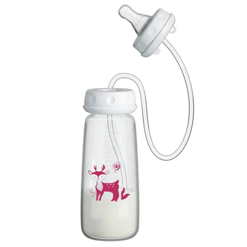 BornBL 6 Month+ 8oz 240ml Hands Free PP Baby Feeding Bottle with Tube Anti-Colic Nursing System, Bpa Free