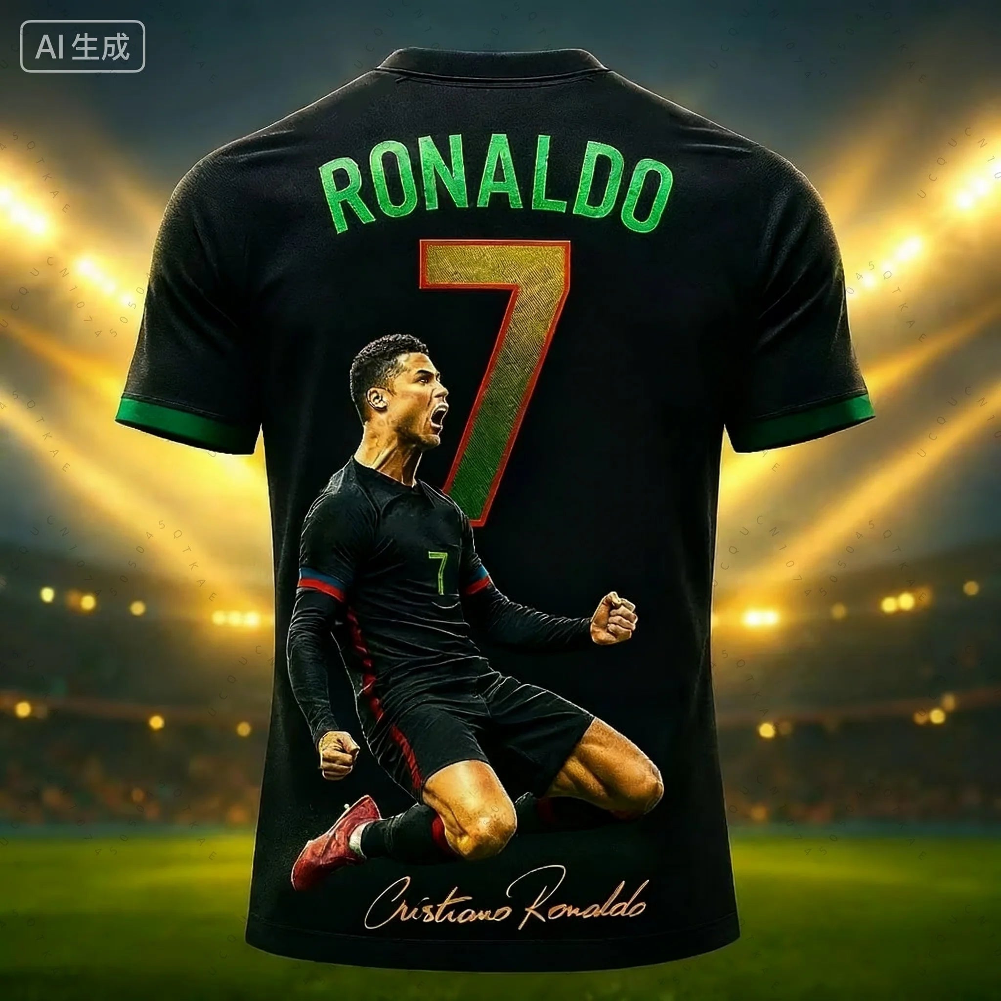 2026 Football Jersey 3D Printed NO.7 Ronaldo Boys Girls Training Women's Sports Breathable Short Sleeve Kids Men's T-shirt Tops