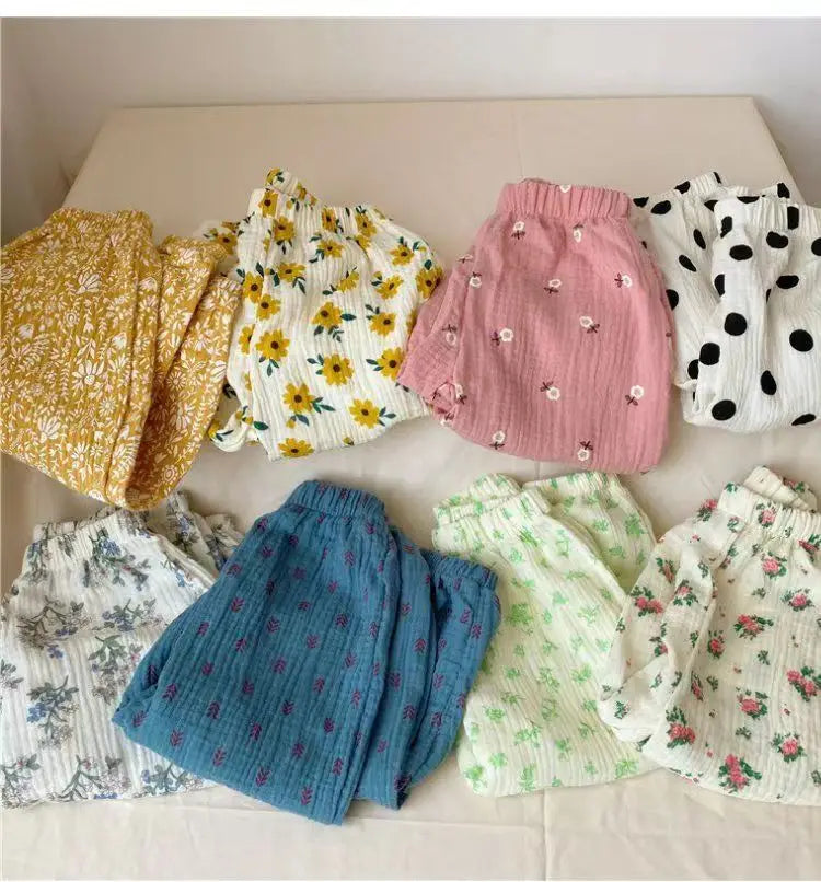 Kids Pants Boy Girl Summer Linen Pleated Trousers Children Ankle-length Pants for Baby Boys Pants Casual Harem kids clothes