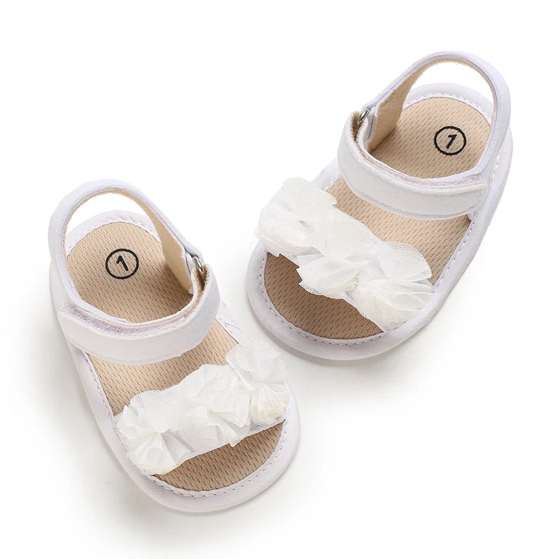 Cute Little Flowers Baby Girls Sandals Summer Shoes Outdoor First Walker Toddler Girls Shoes for Summer