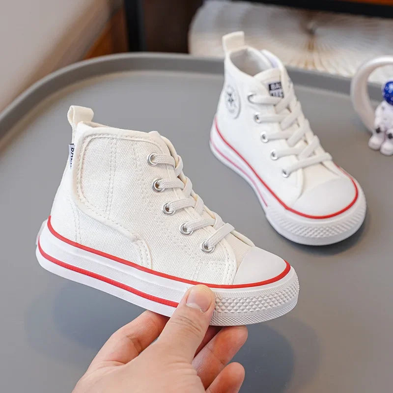 Elastic Shoes Childrens Shoes Kids Elementary School Cloth Shoes Fashion Shock Absorption Boys Girls Velcro Kids Canvas Shoes