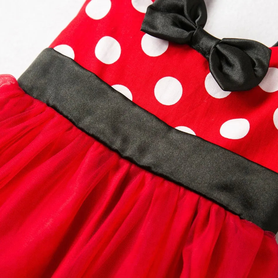 Baby Girls Ballet Tutu Dress Summer Kids Minnie Mickey Dress Dots Mouse Costume Children Christmas Birthday Party Clothes