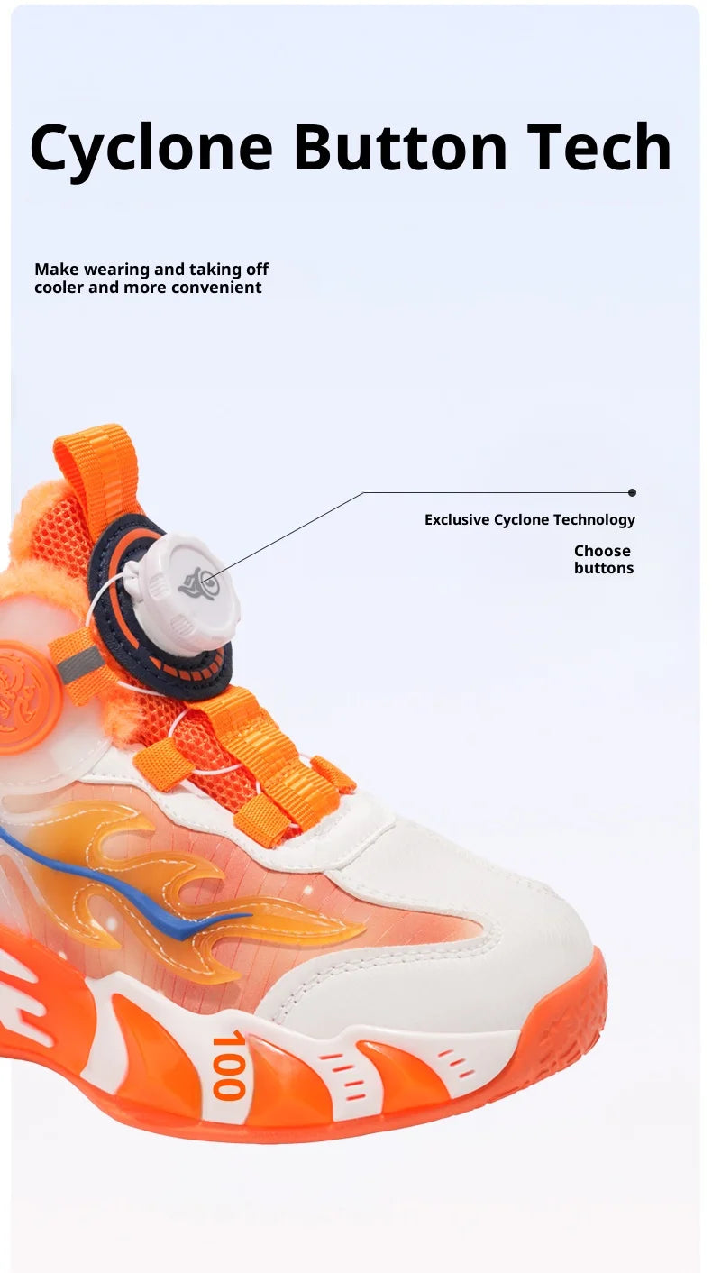 New autumn/winter 2025 children's basketball shoes with waterproof leather surface and training sports shoes for boys and girls