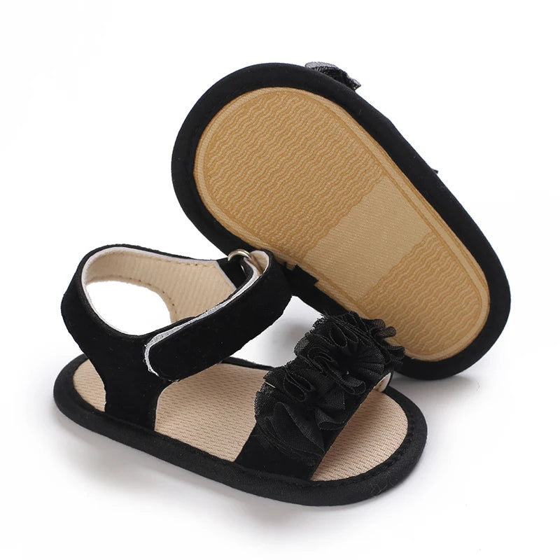 Cute Little Flowers Baby Girls Sandals Summer Shoes Outdoor First Walker Toddler Girls Shoes for Summer
