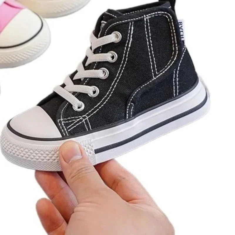 Elastic Shoes Childrens Shoes Kids Elementary School Cloth Shoes Fashion Shock Absorption Boys Girls Velcro Kids Canvas Shoes