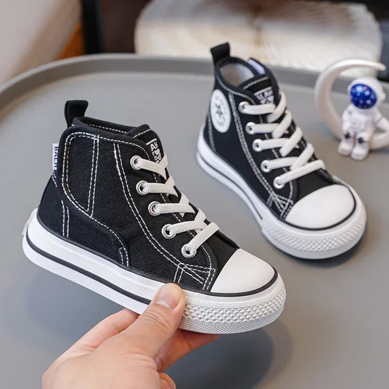 Elastic Shoes Childrens Shoes Kids Elementary School Cloth Shoes Fashion Shock Absorption Boys Girls Velcro Kids Canvas Shoes