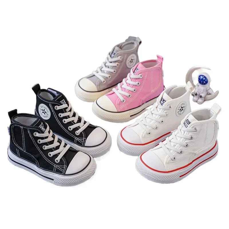 Elastic Shoes Childrens Shoes Kids Elementary School Cloth Shoes Fashion Shock Absorption Boys Girls Velcro Kids Canvas Shoes