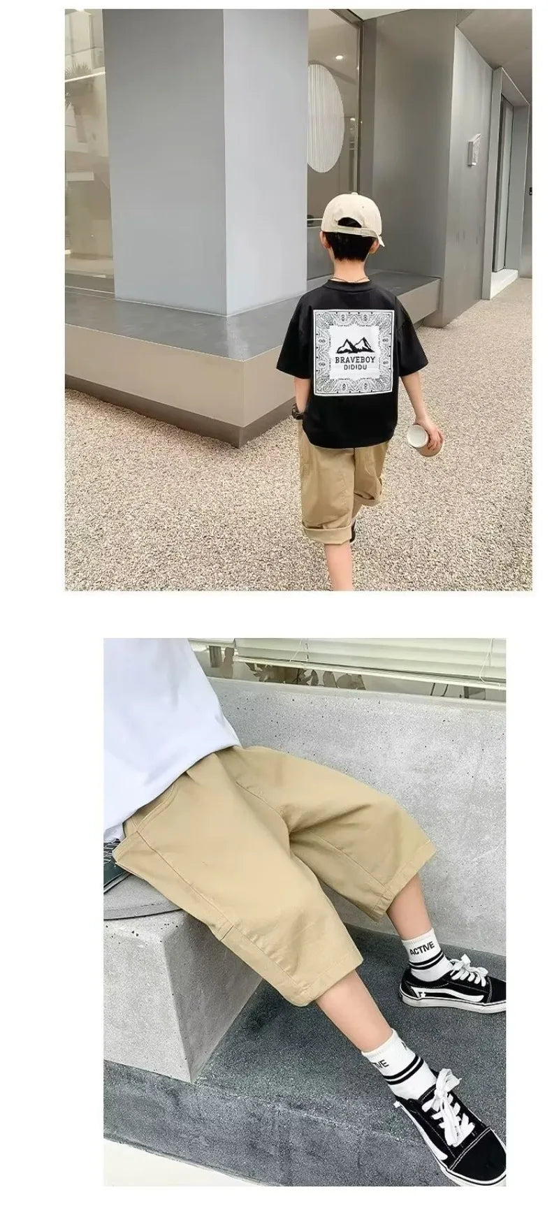 UNITIM Summer 3-14Y Kids Boy Shorts Sticker Pockets Children Boys Half-length Pant Loose Casual Elastic Waist Junior Boys Shorts
