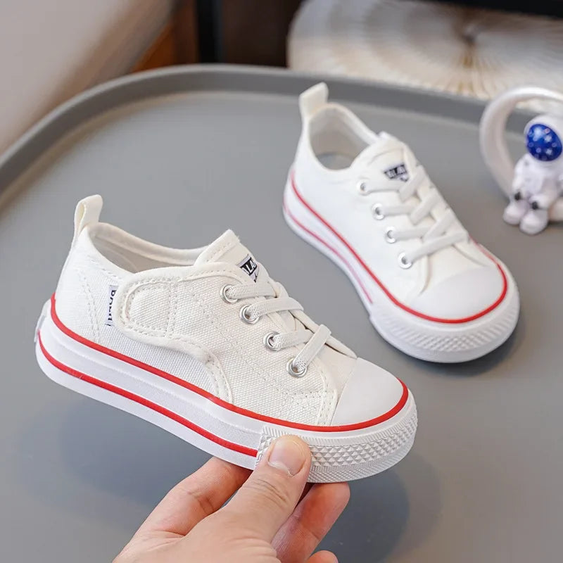 Elastic Shoes Childrens Shoes Kids Elementary School Cloth Shoes Fashion Shock Absorption Boys Girls Velcro Kids Canvas Shoes