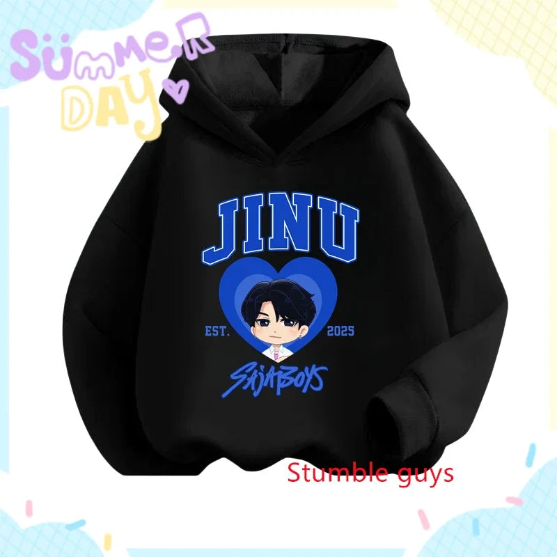 Kpop Demon Hunters Girls Hoodie Autumn Rumi Anime Soft Warm Daily Wear Sweet Print Boys Hooded Sweatshirt