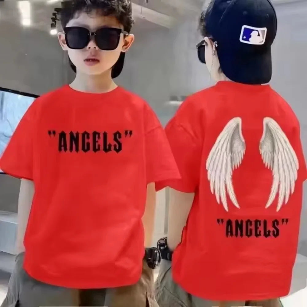 100% Cotton Kids T-shirt Summer Streetwear Cool Graffiti Print Boys Girls Short Sleeve Children Tops High Quality