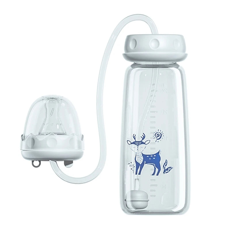 BornBL 6 Month+ 8oz 240ml Hands Free PP Baby Feeding Bottle with Tube Anti-Colic Nursing System, Bpa Free