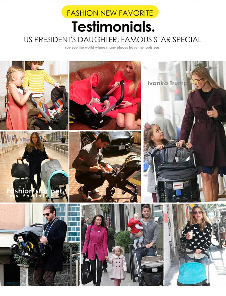 Newborn to Toddler Travel System All-in-One Baby Mobility Solution, Stroller + Car Seat + Cradle + Basket, Anti-Rebound Handle Design, Shock Absorption Plastic, 5-Point Safety Belt, Foot Brake, Unfold 82cm, Fold 60cm, 0-6 Yea