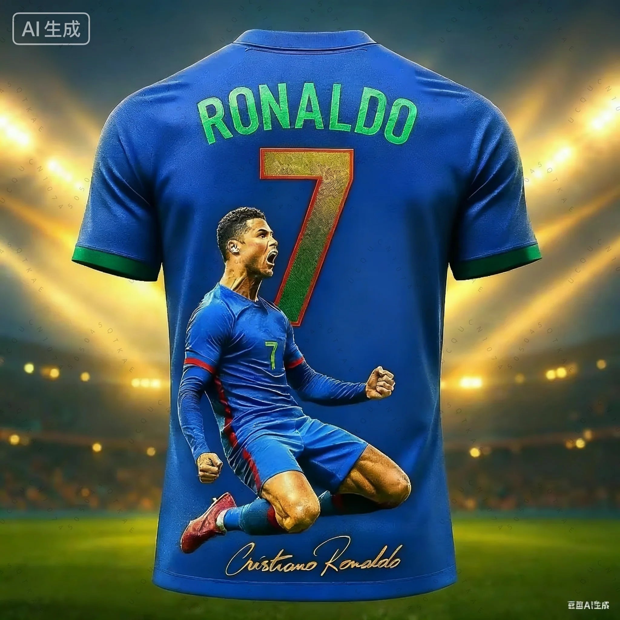 2026 Football Jersey 3D Printed NO.7 Ronaldo Boys Girls Training Women's Sports Breathable Short Sleeve Kids Men's T-shirt Tops