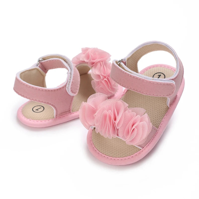 Cute Little Flowers Baby Girls Sandals Summer Shoes Outdoor First Walker Toddler Girls Shoes for Summer