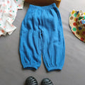 Summer Kids Cotton Line Harem Pant Children Clothes Girl Boy Solid Colour Cropped Pants Casual Girls Pants