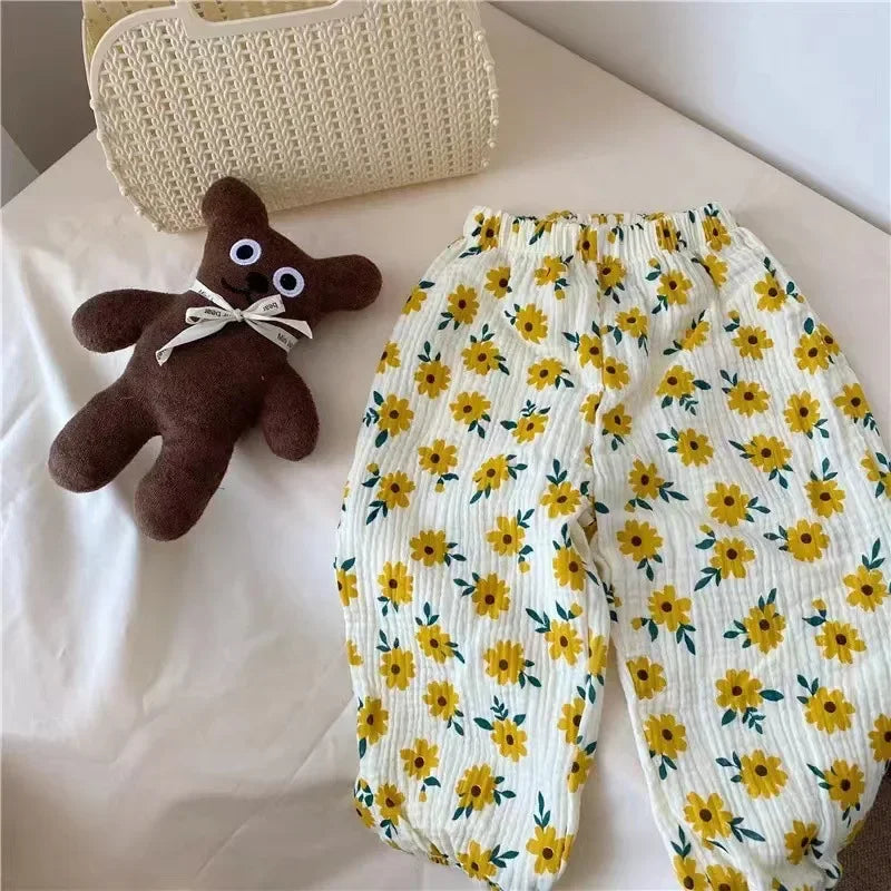 Kids Pants Boy Girl Summer Linen Pleated Trousers Children Ankle-length Pants for Baby Boys Pants Casual Harem kids clothes