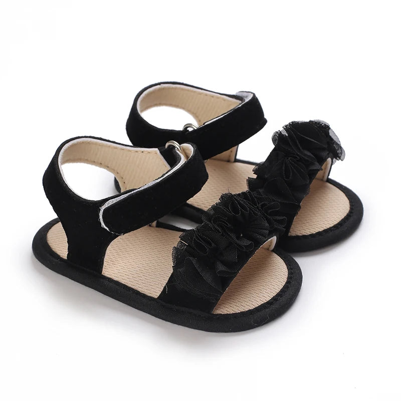 Cute Little Flowers Baby Girls Sandals Summer Shoes Outdoor First Walker Toddler Girls Shoes for Summer