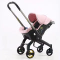 Newborn to Toddler Travel System All-in-One Baby Mobility Solution, Stroller + Car Seat + Cradle + Basket, Anti-Rebound Handle Design, Shock Absorption Plastic, 5-Point Safety Belt, Foot Brake, Unfold 82cm, Fold 60cm, 0-6 Yea