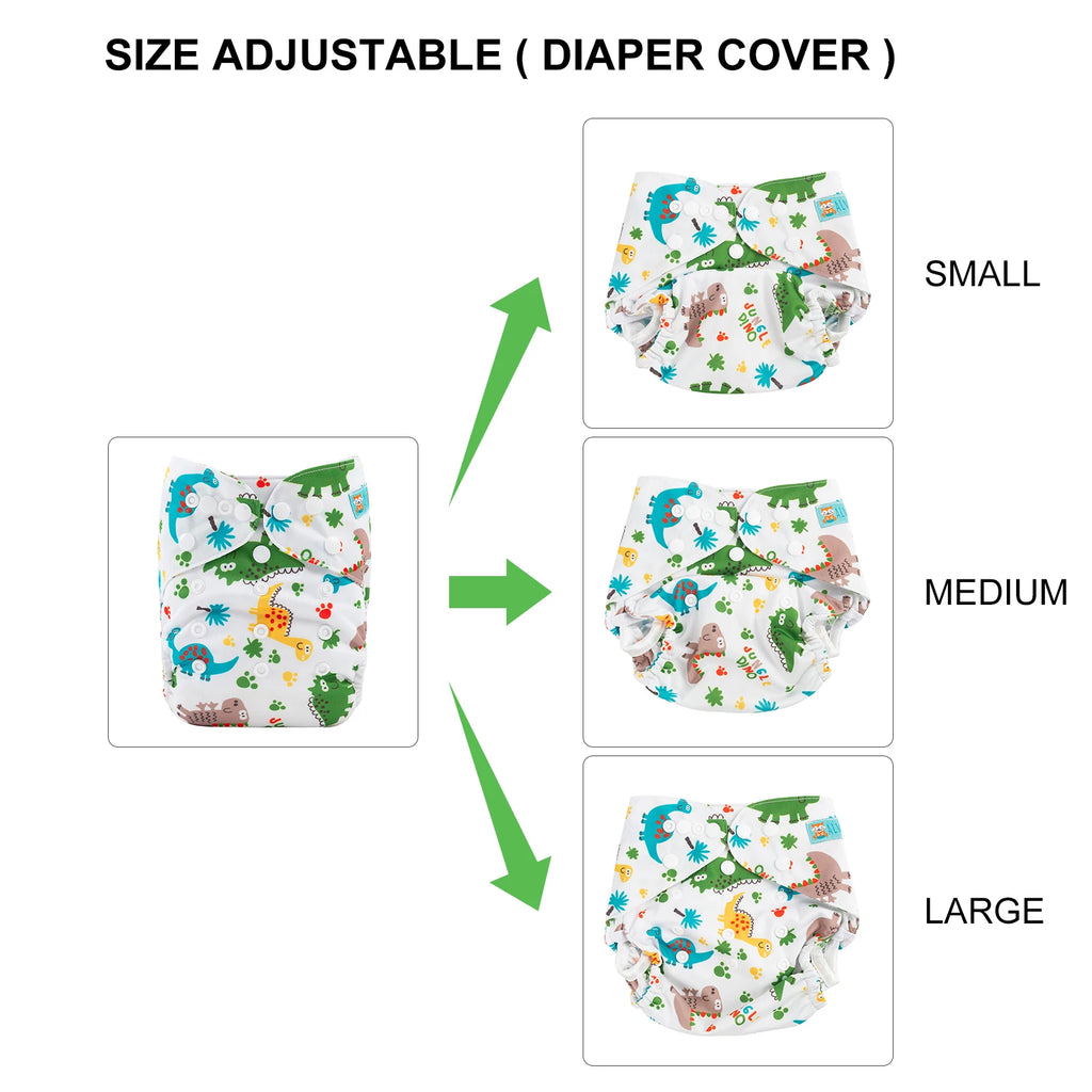 2pcs Eco-friendly Baby Cloth Diaper Cover Waterproof Cover Nappies Reusable Washable Adjustable Nappy Cover for Baby 3-15kg
