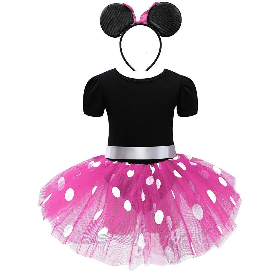 Baby Girls Ballet Tutu Dress Summer Kids Minnie Mickey Dress Dots Mouse Costume Children Christmas Birthday Party Clothes