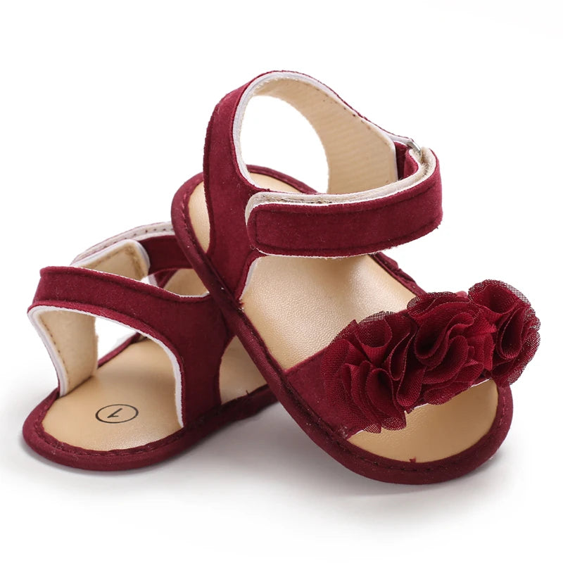 Cute Little Flowers Baby Girls Sandals Summer Shoes Outdoor First Walker Toddler Girls Shoes for Summer