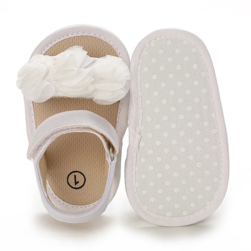Cute Little Flowers Baby Girls Sandals Summer Shoes Outdoor First Walker Toddler Girls Shoes for Summer